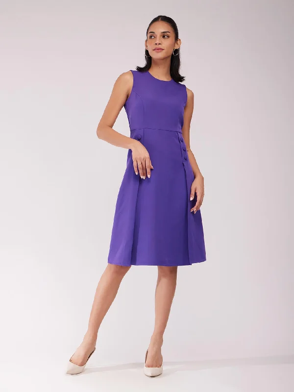 Fit And Flare Dress - Violet