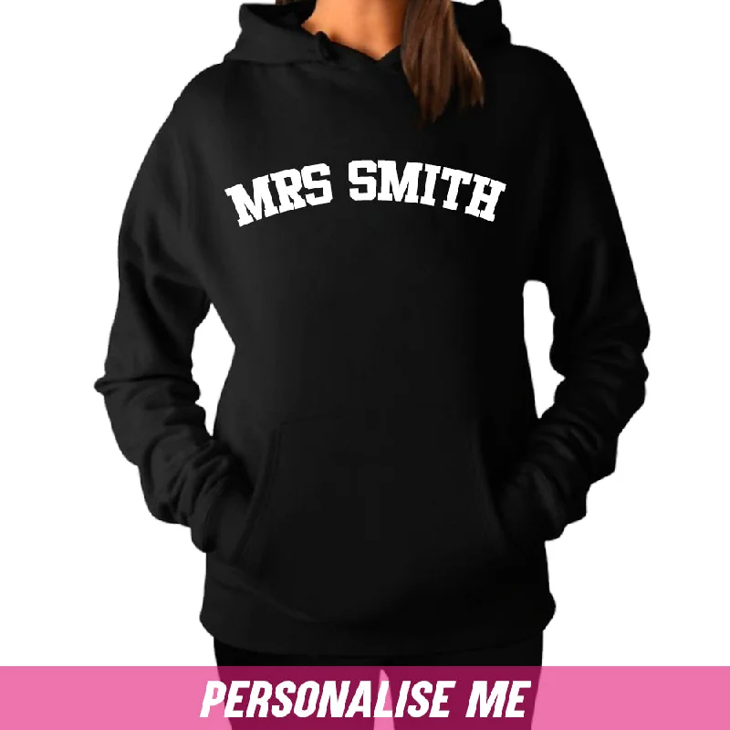 Personalised Varsity Mrs Surname Hoodie (MRK X)