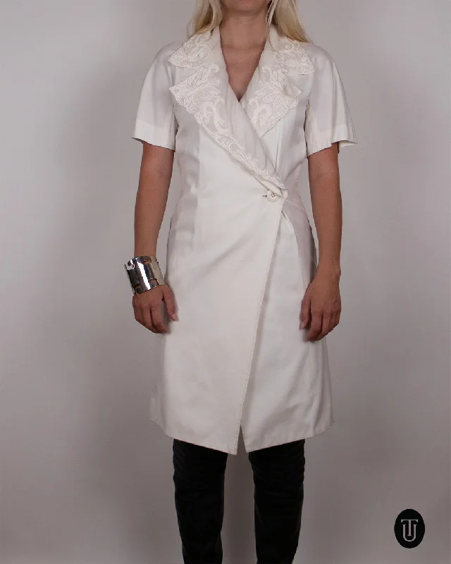 Christian Dior 1980s White Wrap Midi Dress XS/S