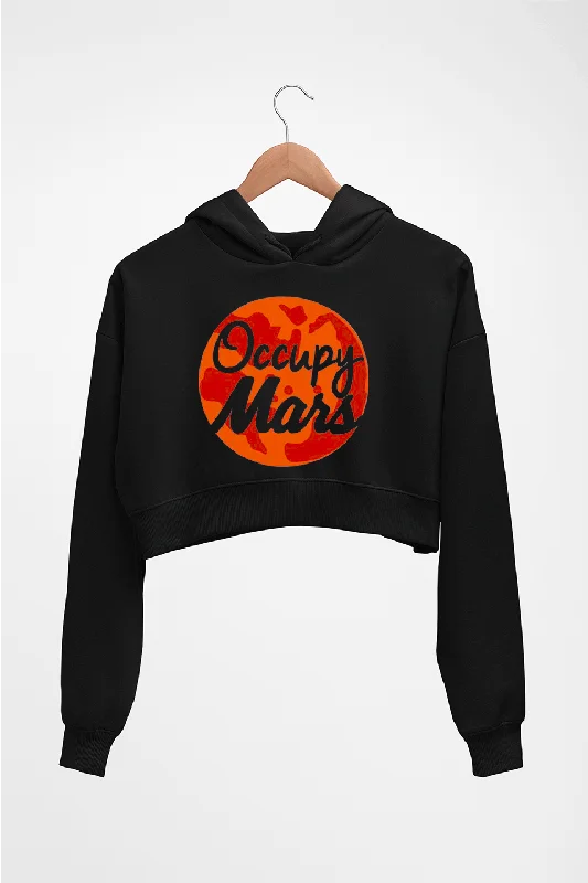 Occupy Mars Elon Musk Crop HOODIE FOR WOMEN