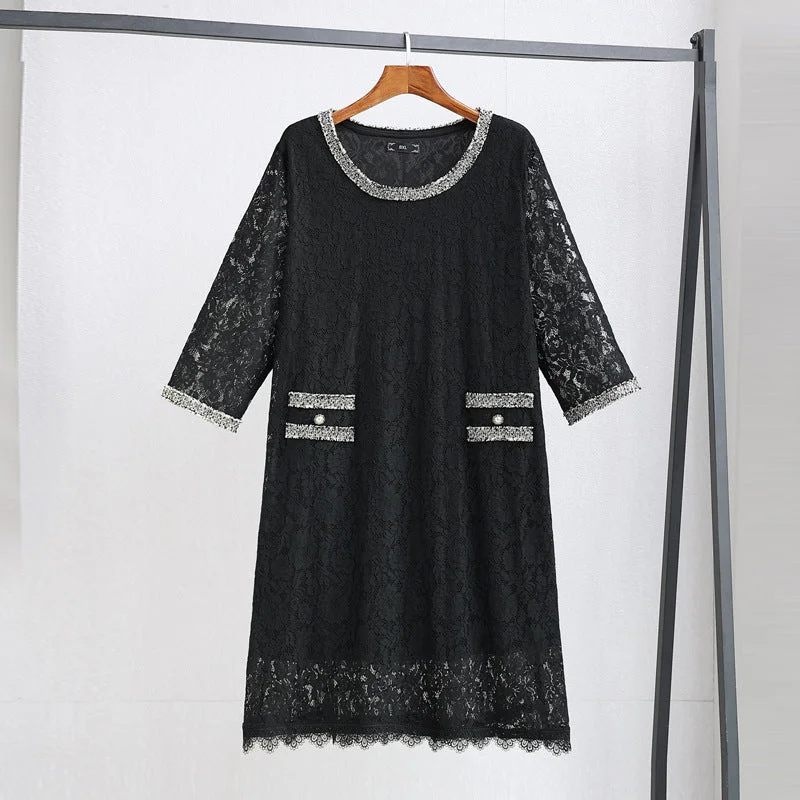 Plus Size Chanelesque Lace Dress (EXTRA BIG SIZE)