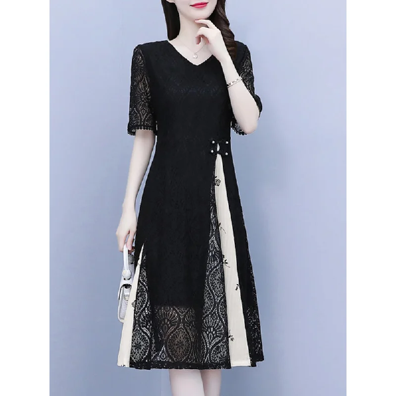 Plus Size Lace Layer Dress