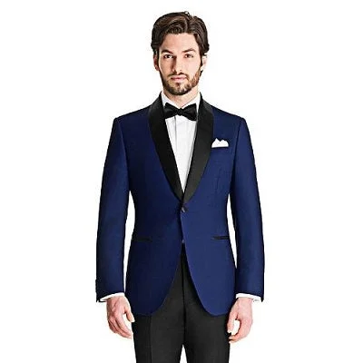 M2, Blue Tuxedo Blazer with Bow, Size (36 to 46)