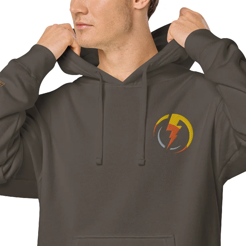 Lightning Bolt Design Unisex Pigment-Dyed Hoodie