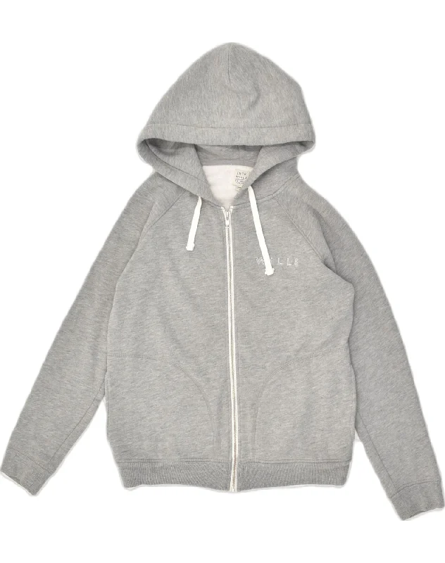 JACK WILLS Womens Zip Hoodie Sweater UK 10 Small  Grey Cotton