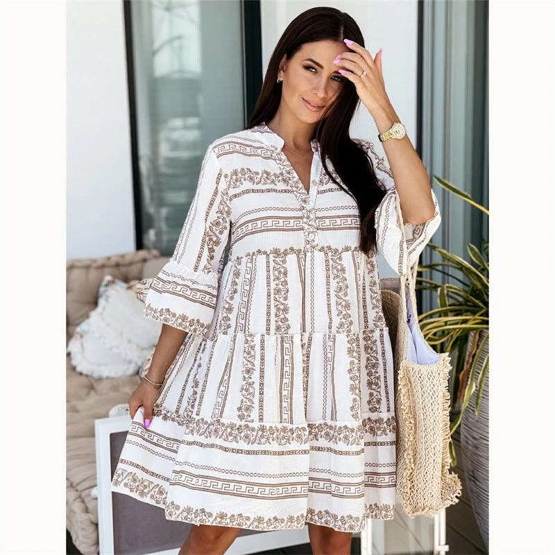 Casual Loose Printed Women's Dress