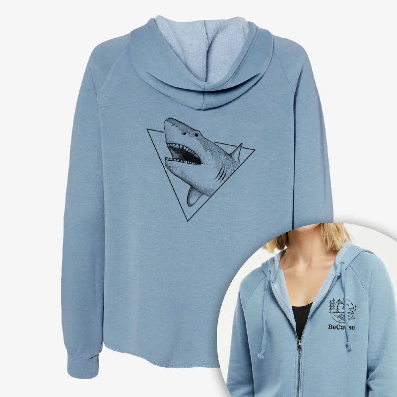 Great White Shark Triangle - Women's Cali Wave Zip-Up Sweatshirt