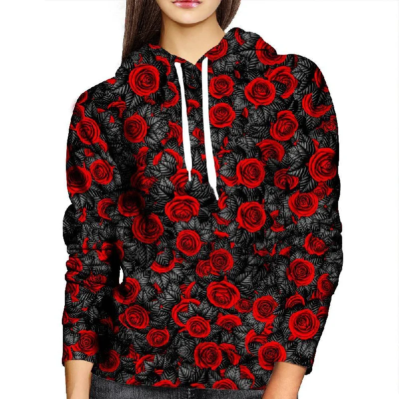 Red Rose Womens Hoodie