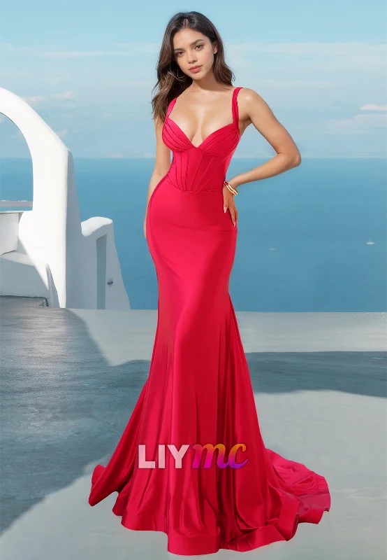 Sweetheart Straps Sleek Mermaid Bodycon Evening Dress