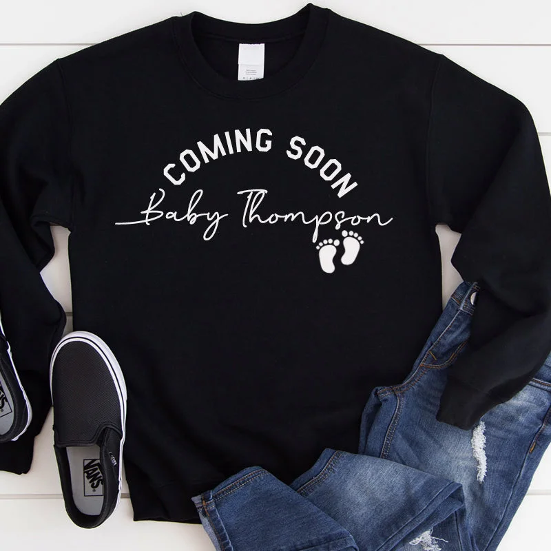 Coming Soon Personalised Baby Announcement Sweatshirt (MRK X)