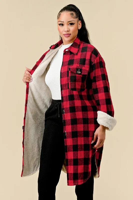 Women's Long Plaid Jacket