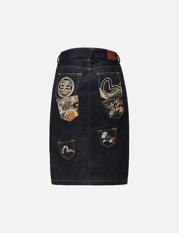 Multi-pocket Denim Skirt