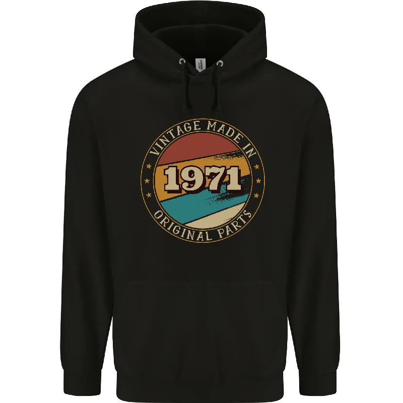 53rd Birthday  Vintage Made In 1971 Mens 80% Cotton Hoodie