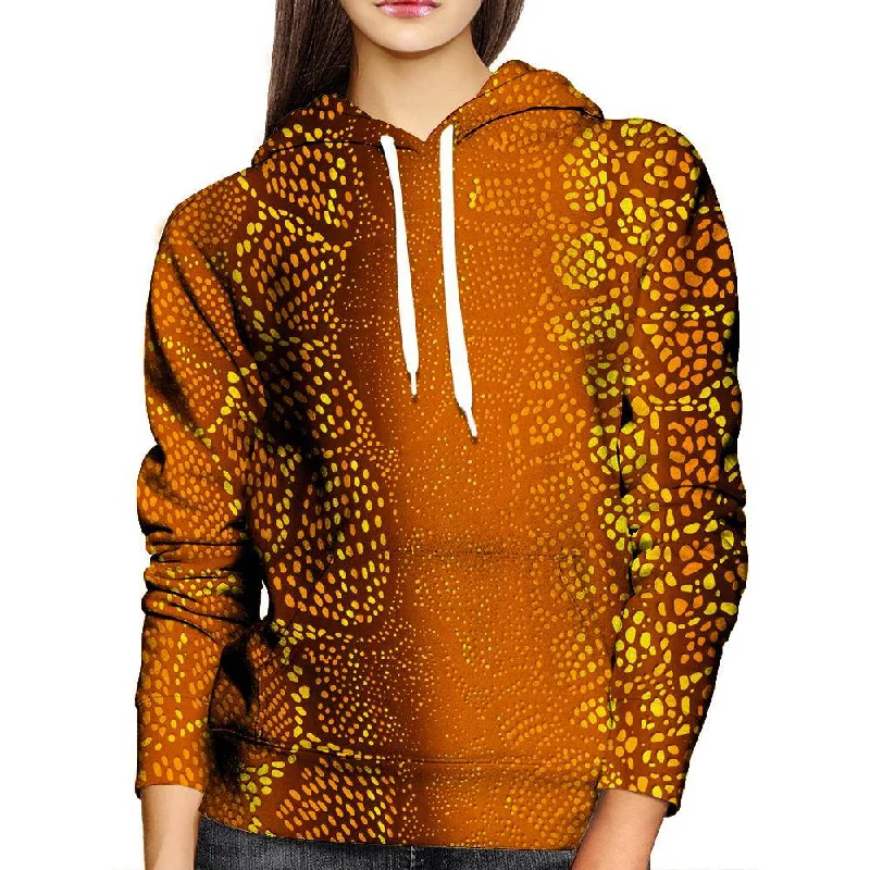 Many Dots Orange Womens Hoodie