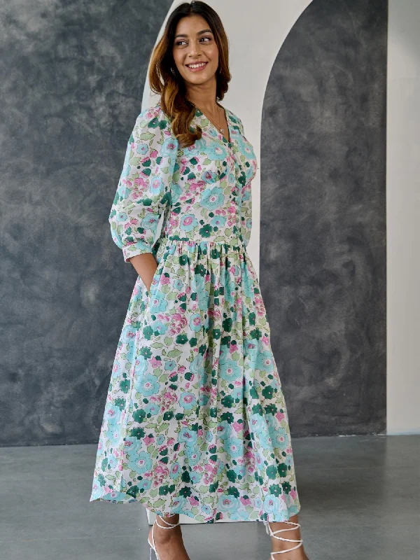 Pastel Floral Maxi Dress