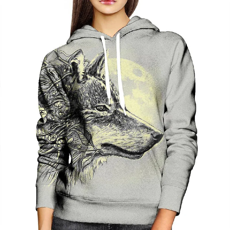 Gray Wolf Womens Hoodie