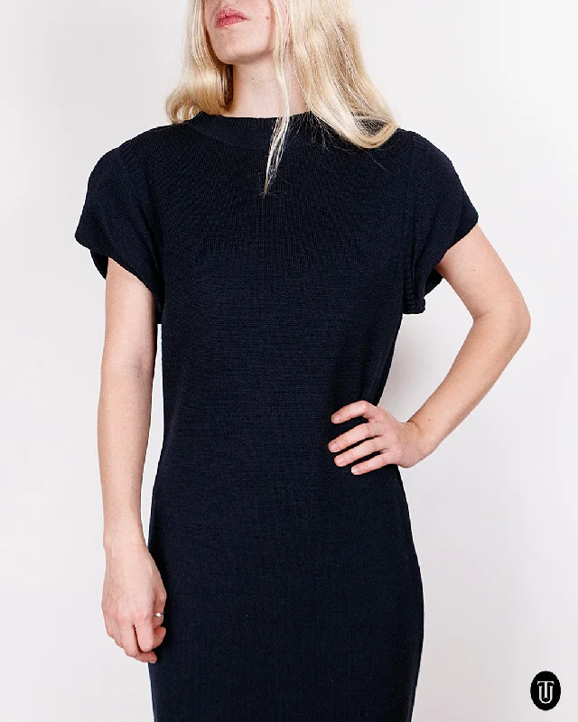 1980s Gianni Versace Navy T-shirt Dress S