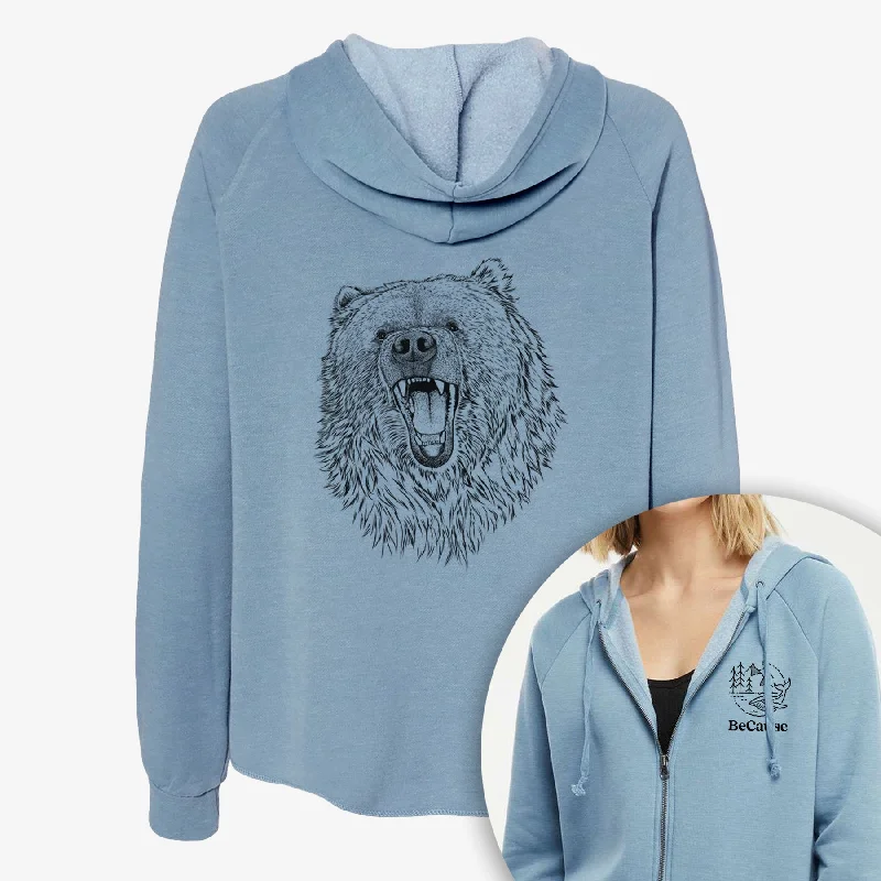 Ursus arctos - Kodiak Bear - Women's Cali Wave Zip-Up Sweatshirt