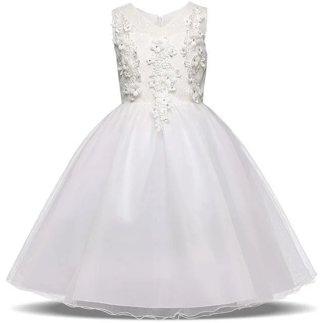 Fancy Girls Dresses Christmas or Wedding Dresses 1- 8 Years White