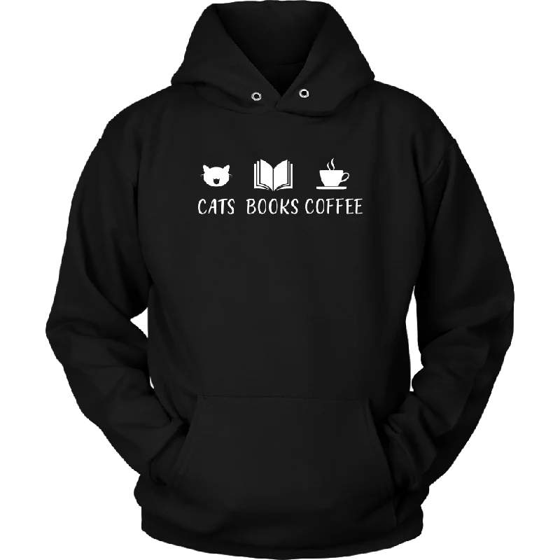 "Cats Books Coffee" Hoodie