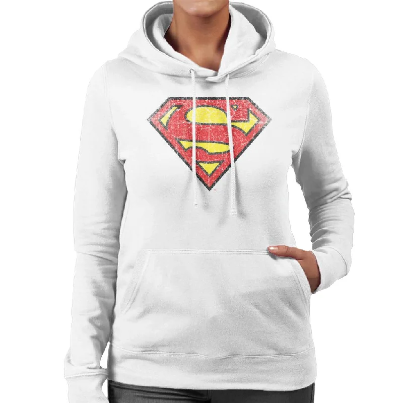 Superman Faded Logo Women's Hooded Sweatshirt