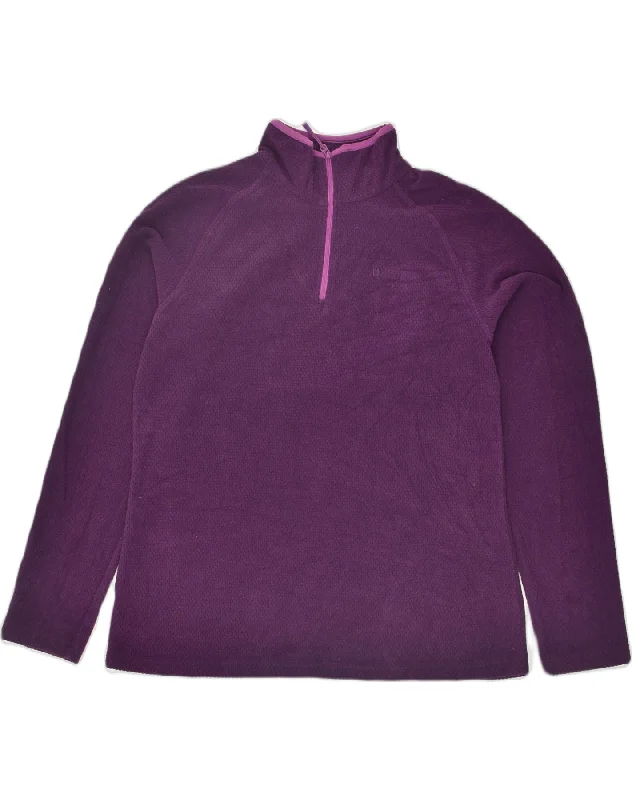 MOUNTAIN WAREHOUSE Womens Zip Neck Fleece Jumper UK 18 XL Purple Polyester