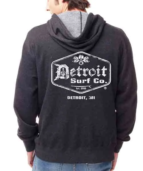 Retro Surf Logo Zip-Up Hoodie Unisex